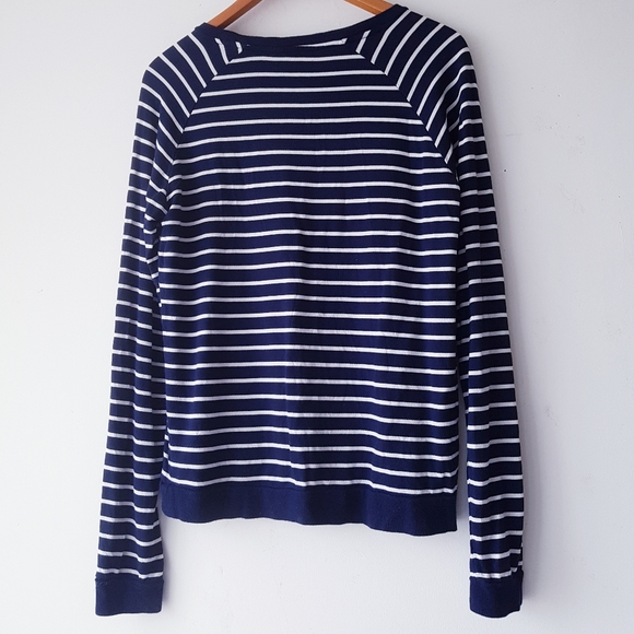 PER SE Navy Blue & White Stripe Merci Sweatshirt - Picture 8 of 8